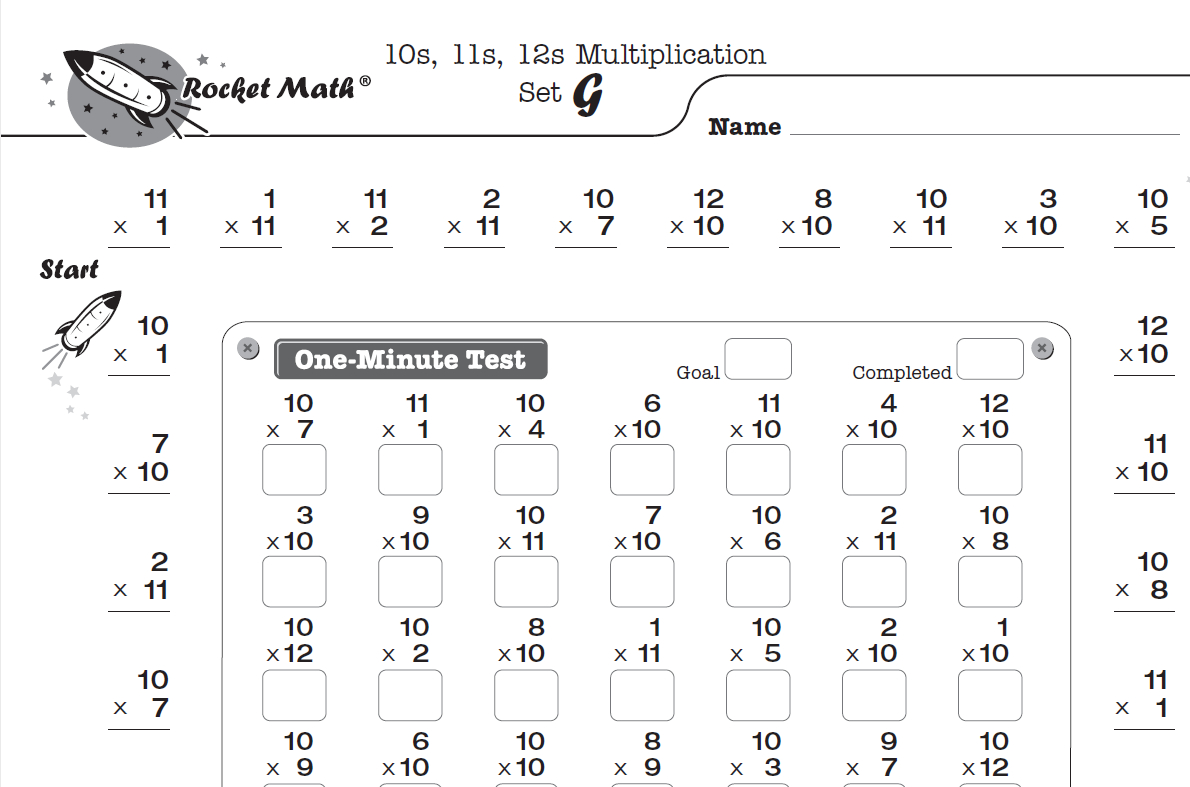 Math Worksheets For Kindergarten, 1St, 2Nd, 3Rd, 4Th Grade+ for Multiplication Rocket Math Worksheets