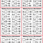 Missing Factor Multiplication Worksheets With Factors Of Multiplication Worksheets