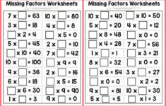 Missing Factor Multiplication Worksheets with Factors Of Multiplication Worksheets