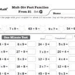 Mult Division Fact Families From 21 Learning Track   Rocket Math Intended For Division Multiplication Fact Families Worksheets
