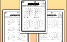 Multi Digit Multiplication Worksheets: Using Lattice Grid And Step within Math Lattice Method Multiplication Worksheets