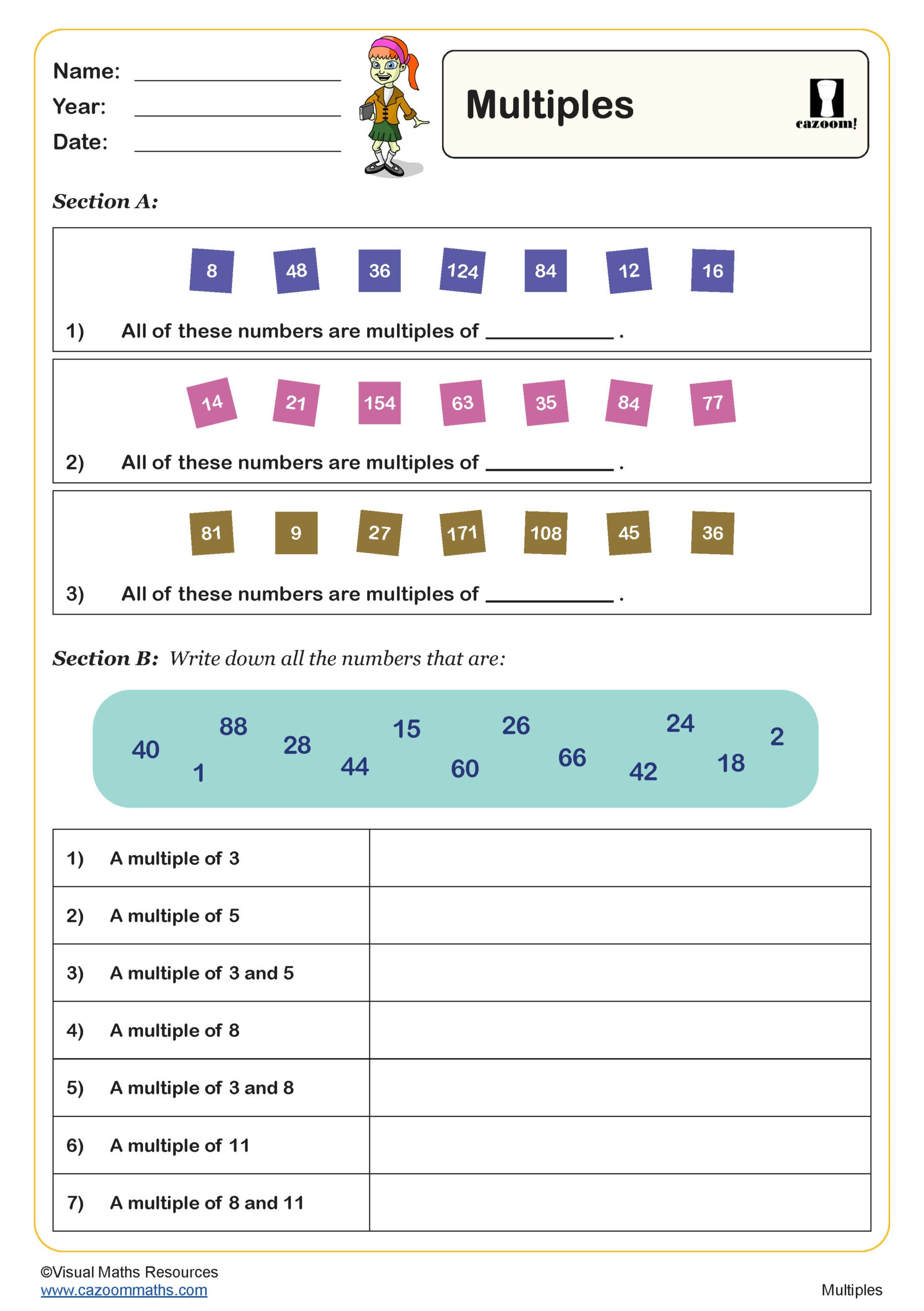 Multiples Worksheet | Pdf Printable Number Worksheets throughout Multiple Worksheets