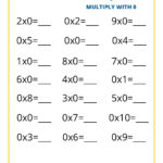 Multiplication 0 10 And Single Digit Doubles   We Eight At The Table With Multiplication By 0 And 1 Worksheets