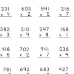 Multiplication 3 Digit1 Digit With Regard To Multiplication Standard Algorithm Worksheets