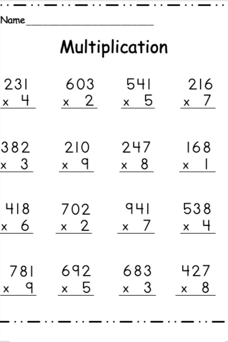 Multiplication 3 Digit1 Digit with regard to Multiplication Standard Algorithm Worksheets
