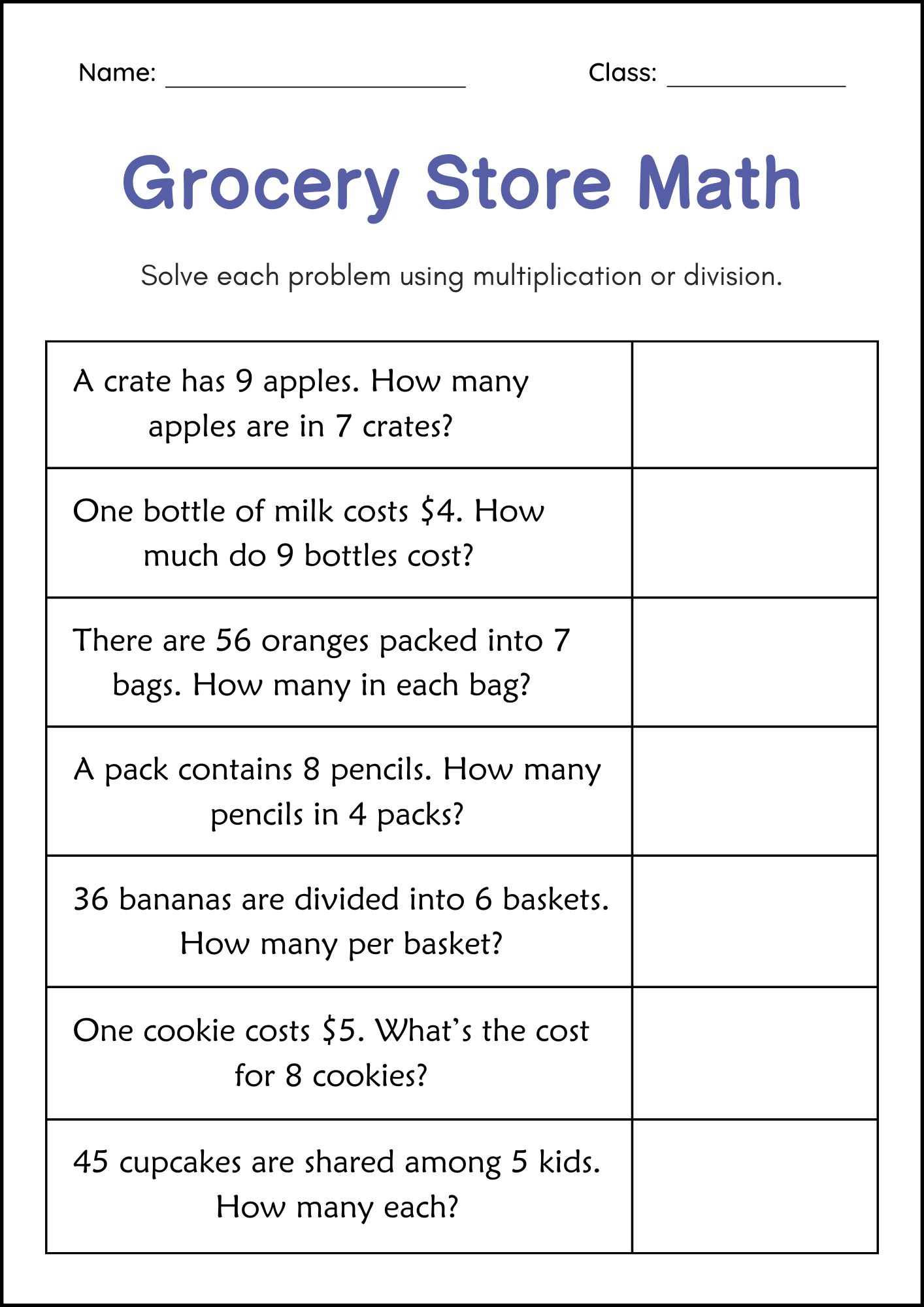 Multiplication And Division Word Problems Within 100 Worksheets pertaining to Multiplication and Division Problem Solving Worksheets