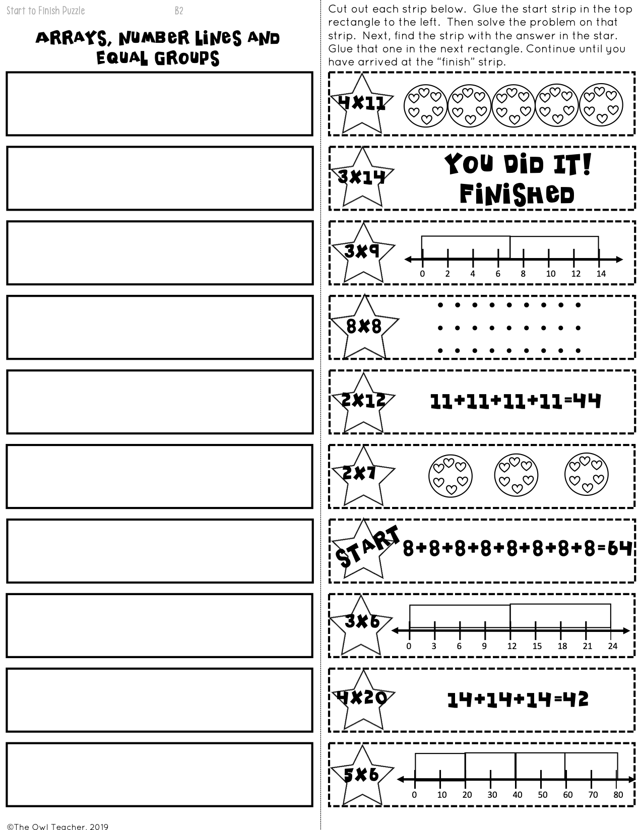 Multiplication Arrays Number Lines &amp;amp; Equal Groups S2F Digital &amp;amp; Printable - The Owl Teacher within Multiplication On The Number Line Worksheet