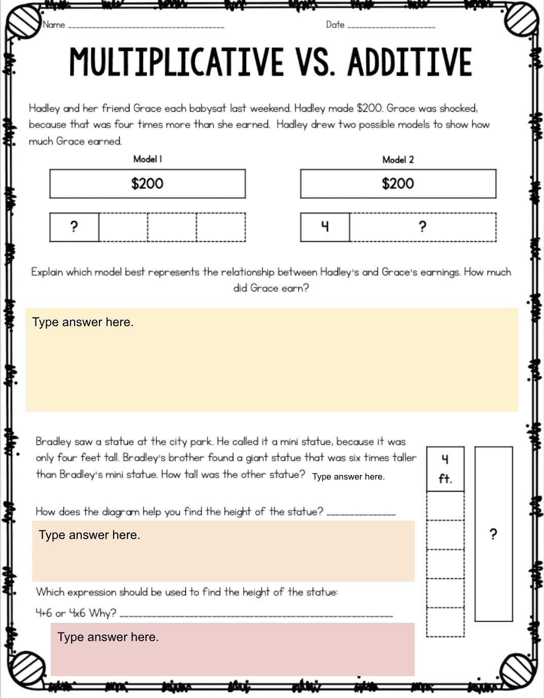 Multiplication As A Comparison - Ashleigh&amp;#039;S Education Journey in Multiplication as a Comparison Worksheet