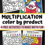 Multiplication Coloring Worksheets For Excellent Math Fun (4 Free) With Free Coloring Multiplication Worksheets