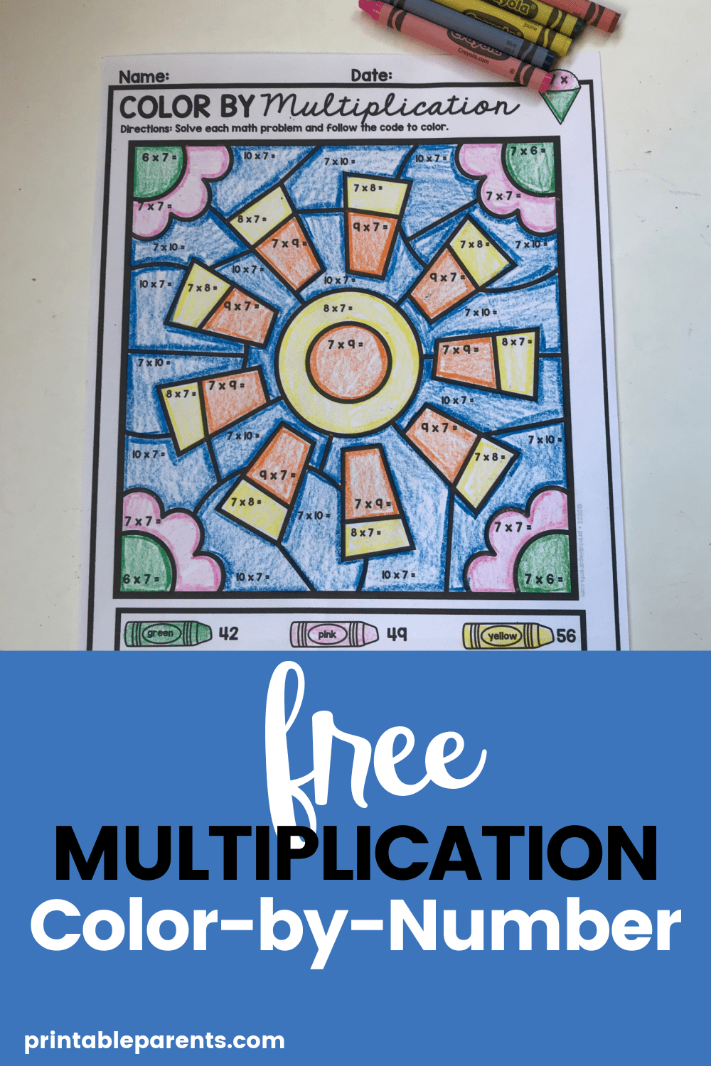 Multiplication Colornumber - Printable Parents with regard to Free Color by Number Multiplication Worksheets
