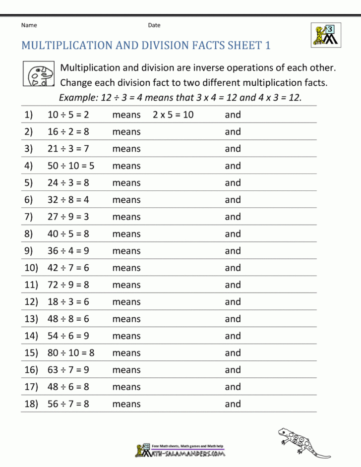 3rd Grade Math Worksheets Multiplication and Division 3rd Grade Math Worksheets Multiplication and Division