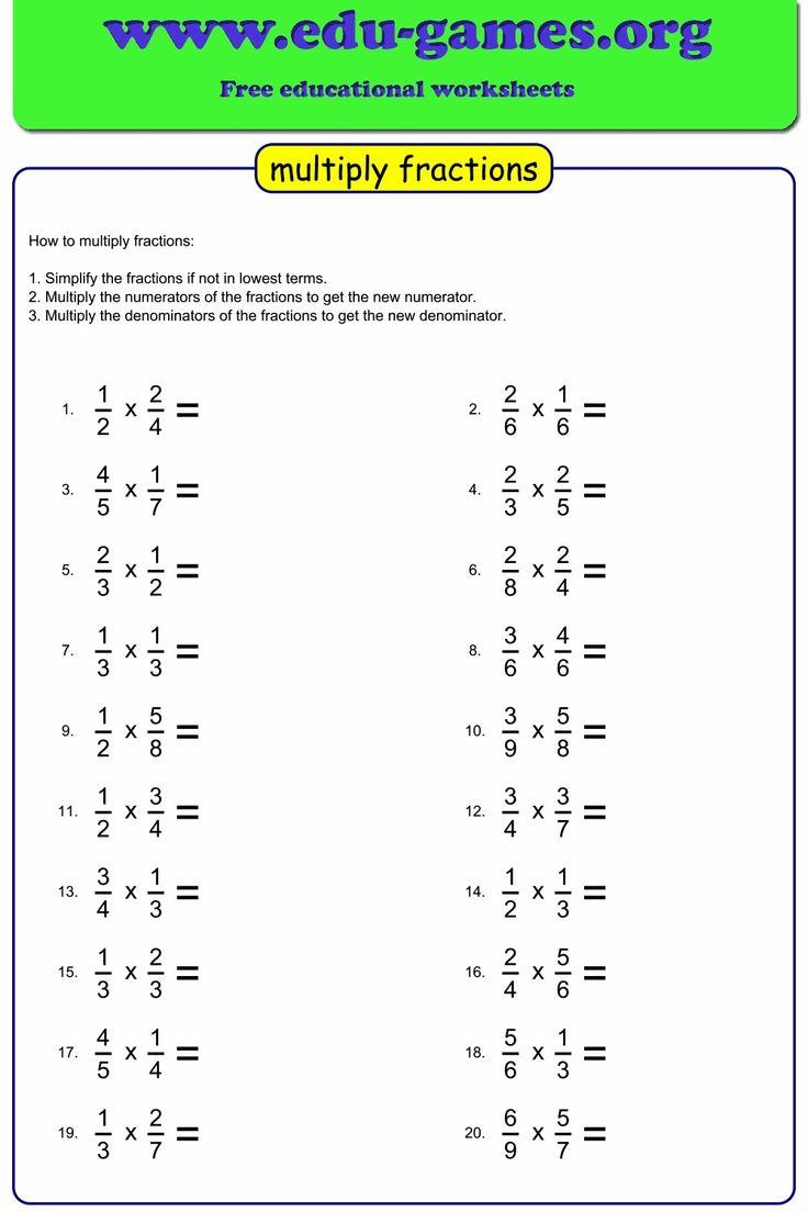 Multiplication Of Fraction Woorksheet For Kids | Multiplying intended for Worksheet On Multiplication Of Fractions