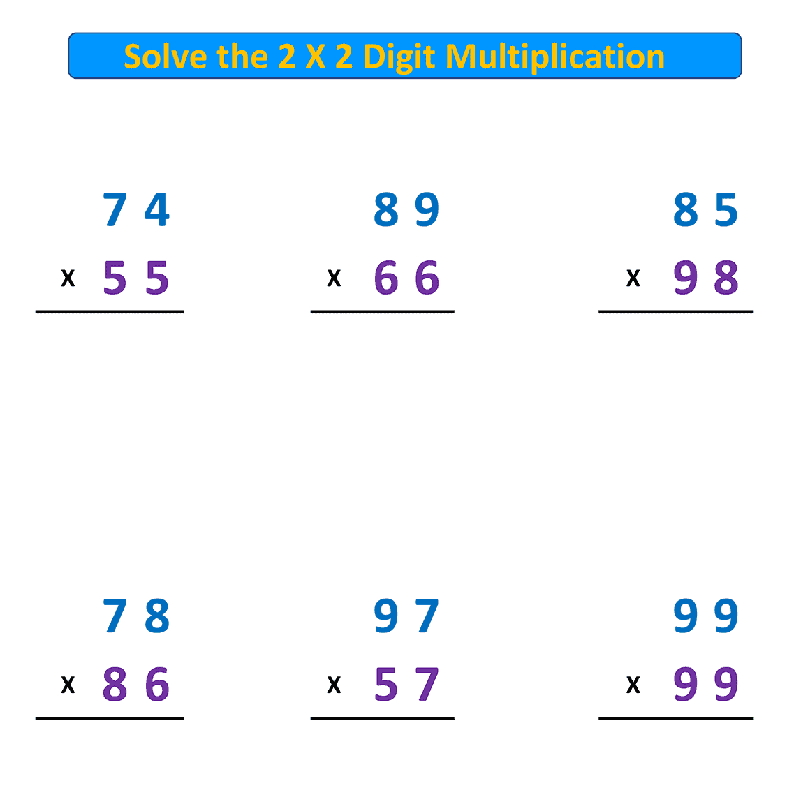 Multiplication Problems 2 X 2 Digit With Regrouping B – Mr. R.&amp;#039;S inside Multiplication 2 Digit Worksheets