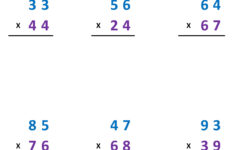 Multiplication Problems 2 X 2 Digit With Regrouping – Mr. R.'S for Multiplication 2 By 2 Digit Worksheet