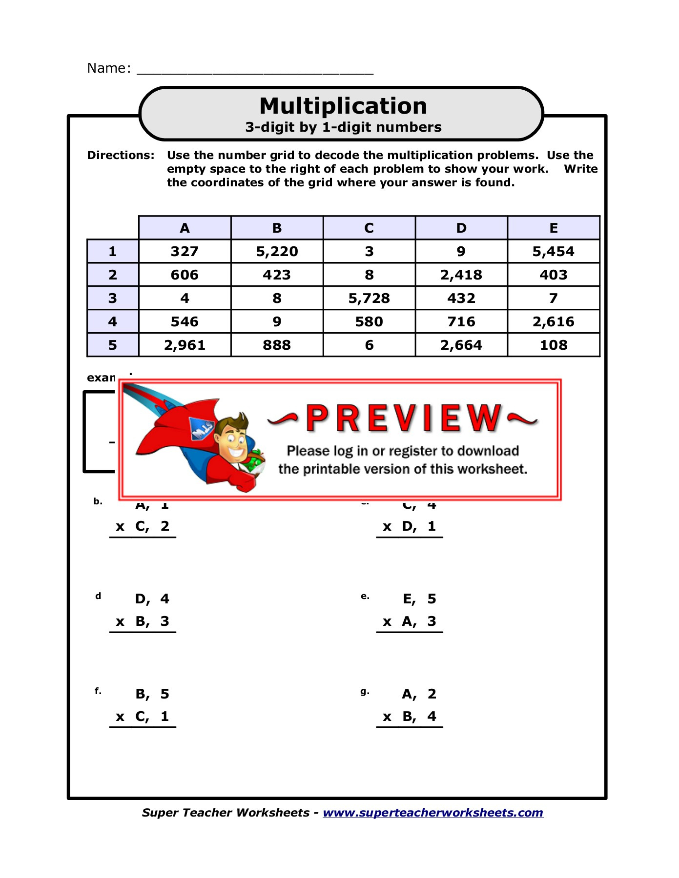 Multiplication - Super Teacher Worksheets pertaining to Multiplication Super Teacher Worksheets