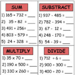 Multiplication Table Addition Subtraction Multiplication Division For Multiplication Addition Subtraction And Division Worksheets