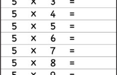Multiplication Times Tables Worksheets – 2, 3, 4, 5, 6, 7, 8, 9,10 pertaining to 5 Multiplication Table Worksheet