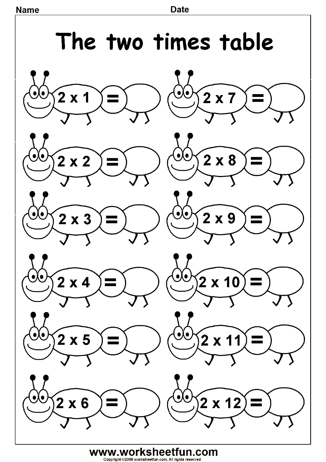 Multiplication Times Tables Worksheets – 2, 3, 4, 5, 6 &amp;amp; 7 Times within Times 2 Multiplication Worksheet
