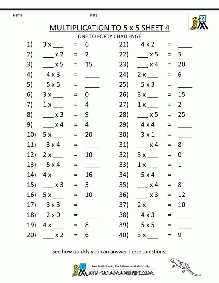 Multiplication Worksheets Grade 5 Free Printable