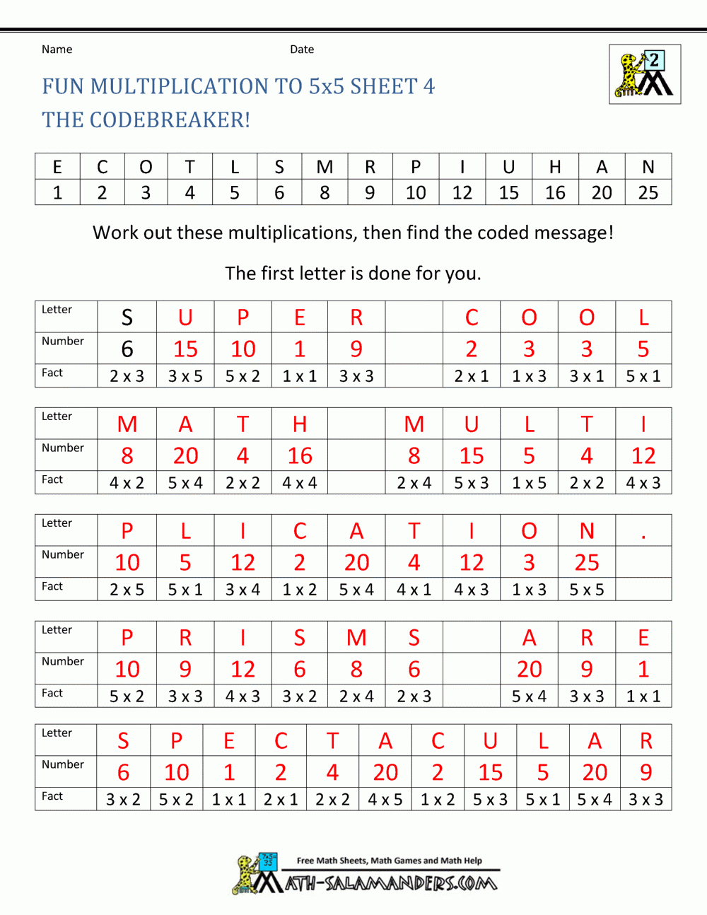 Multiplication To 5X5 Worksheets For 2Nd Grade with regard to Fun Multiplication Practice Worksheets