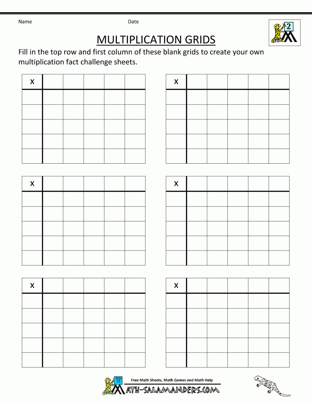 Multiplication To 5X5 Worksheets For 2Nd Grade with regard to Multiplication Worksheets Create Your Own