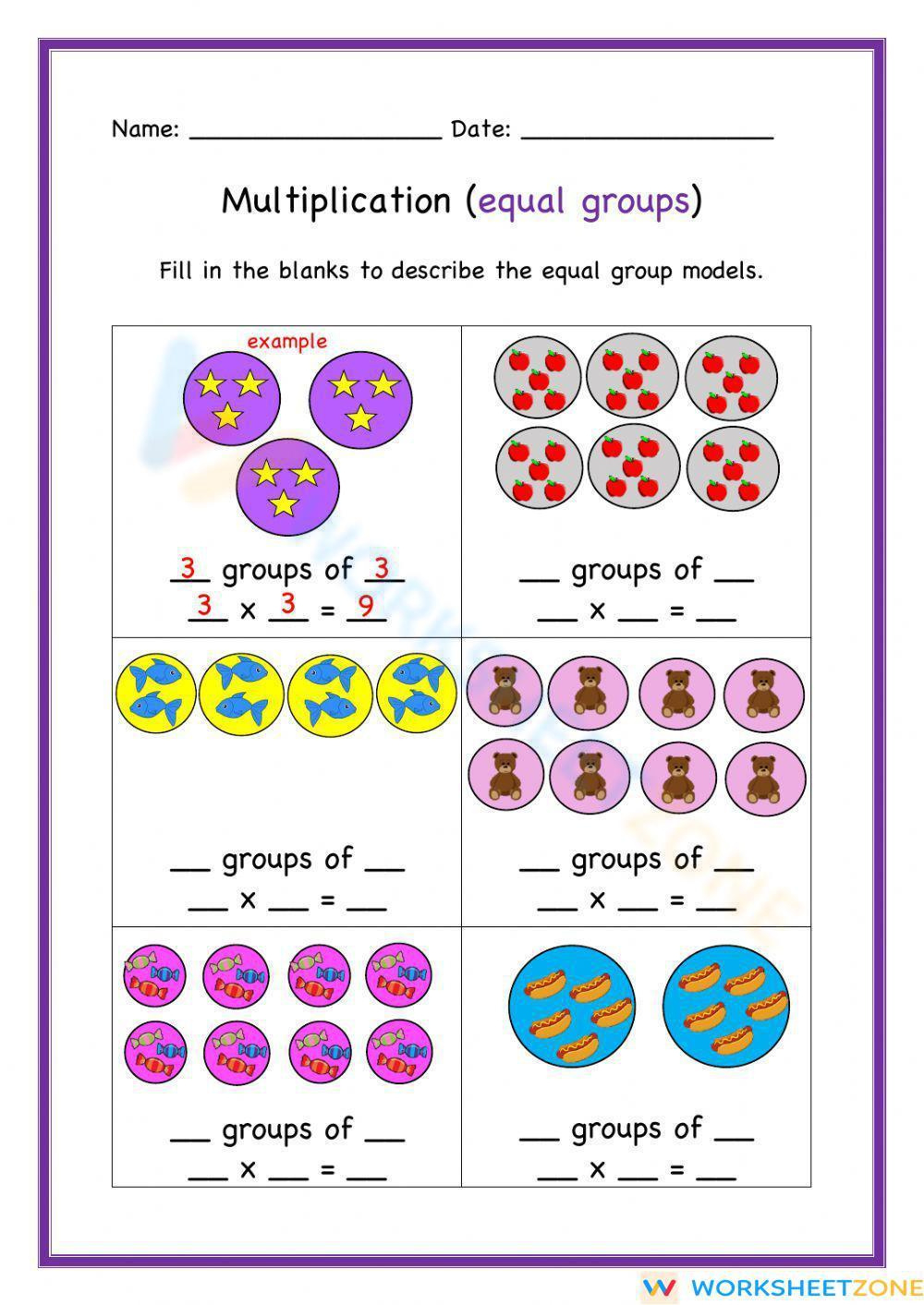 Multiplication With Equal Groups Worksheet regarding Multiplication Using Equal Groups Worksheets