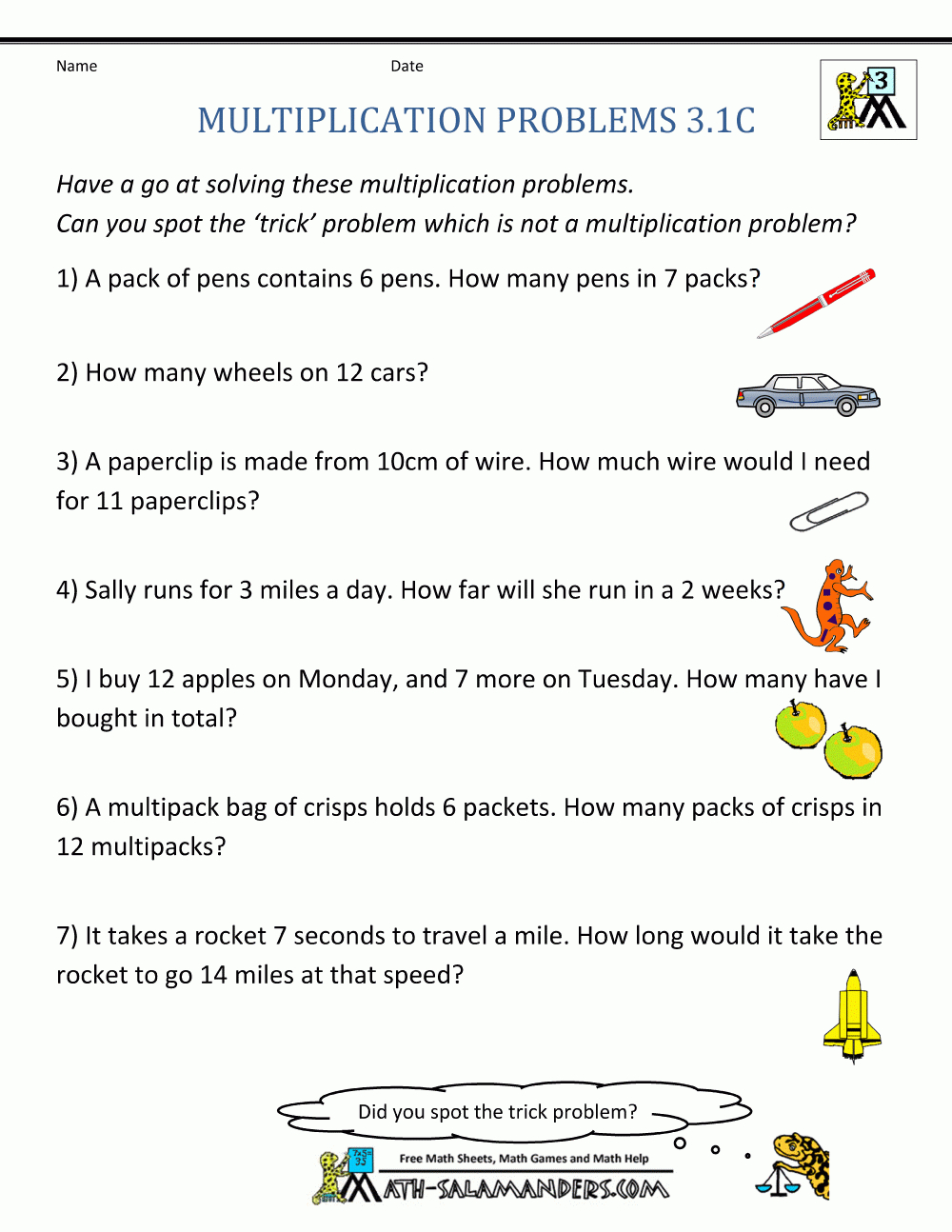 Multiplication Word Problem Worksheets 3Rd Grade with regard to Problem Solving Multiplication Worksheets