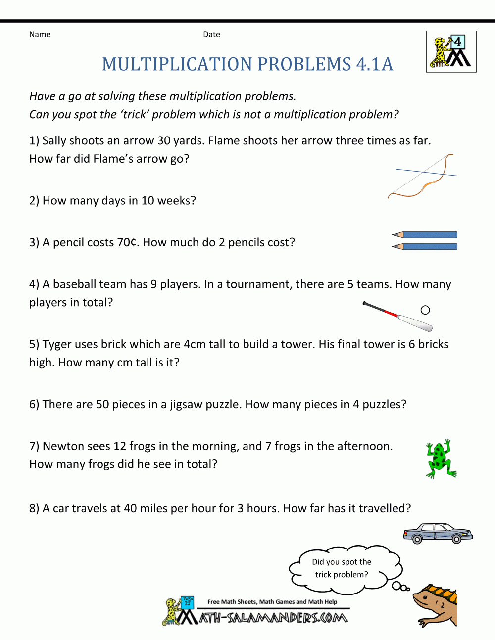 Multiplication Word Problems 4Th Grade intended for Multiplication Word Problem Worksheets