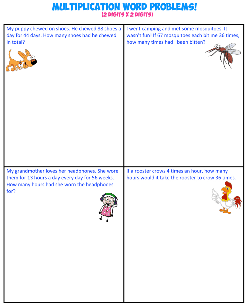 Multiplication Word Problems! (D) – Mr. R.&amp;#039;S World Of Math with regard to 2-Digit by 2-Digit Multiplication Word Problems Worksheets
