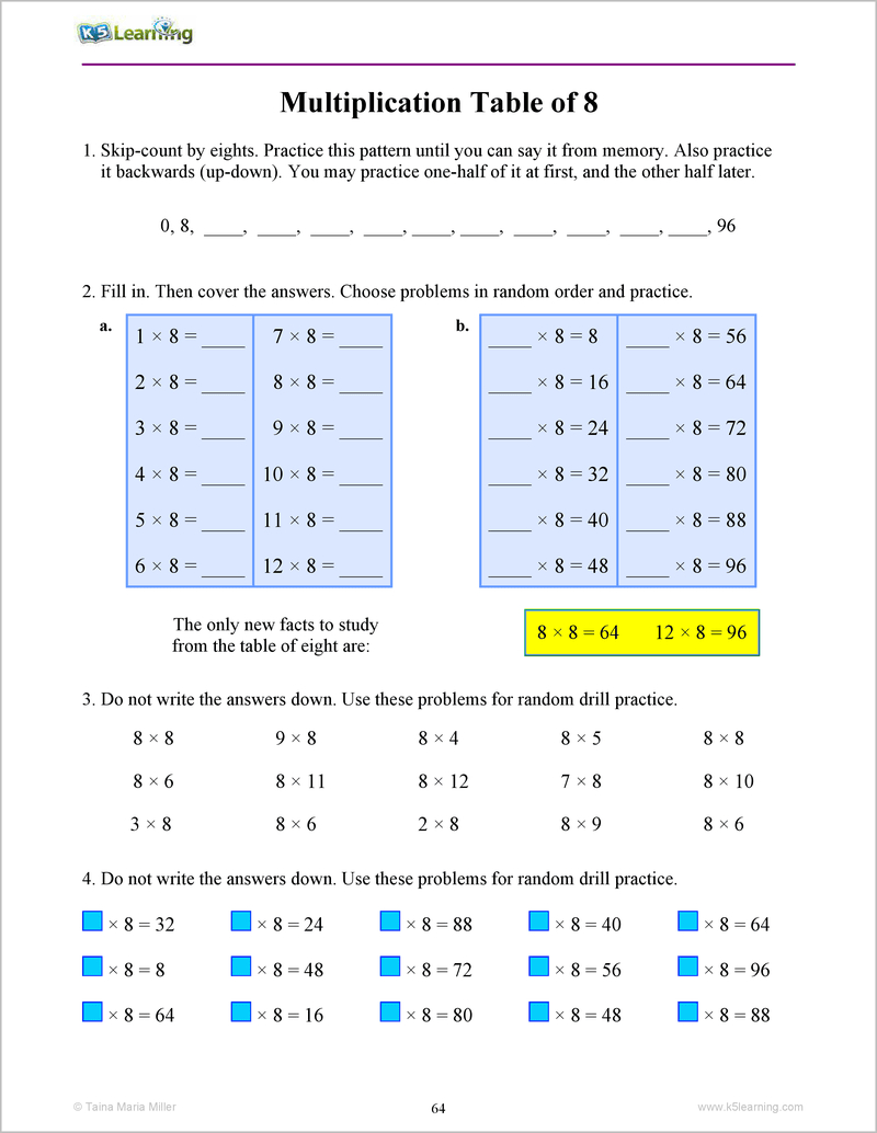 Multiplication Workbook For Grades 2-3 | K5 Bookstore with regard to K5 Learning Multiplication Worksheets