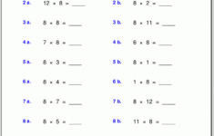 Multiplication Worksheets For Grade 3 regarding Multiplication 8'S Worksheet