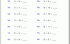 Multiplication Worksheets For Grade 3 regarding Multiplication Worksheets Times 3