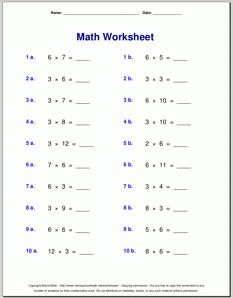 Multiplication Worksheets For Grade 3 regarding Multiplication Worksheets Times 3