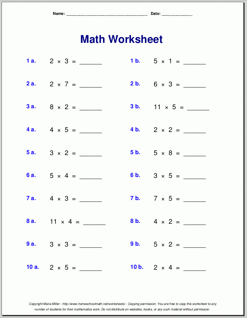 Multiplication Worksheets For Grade 3 within Multiplication By 2 And 3 Worksheets