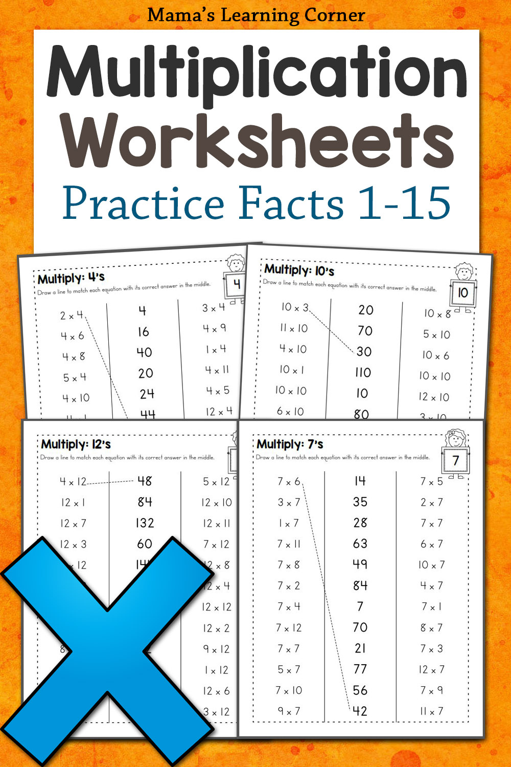 Multiplication Worksheets: Numbers 1 Through 12 - Mamas Learning for Multiplication Facts 1-12 Worksheets