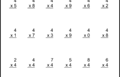 Multiplication Worksheets: (One-Digit Math Drills) – Free inside 4'S Multiplication Worksheet