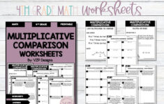 Multiplicative Comparison Word Problem - Etsy Australia for Multiplicative Comparison Worksheets
