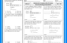 Multiplicative Comparison Word Problems Worksheets – Set 1 throughout Multiplicative Comparison Worksheets Grade 4