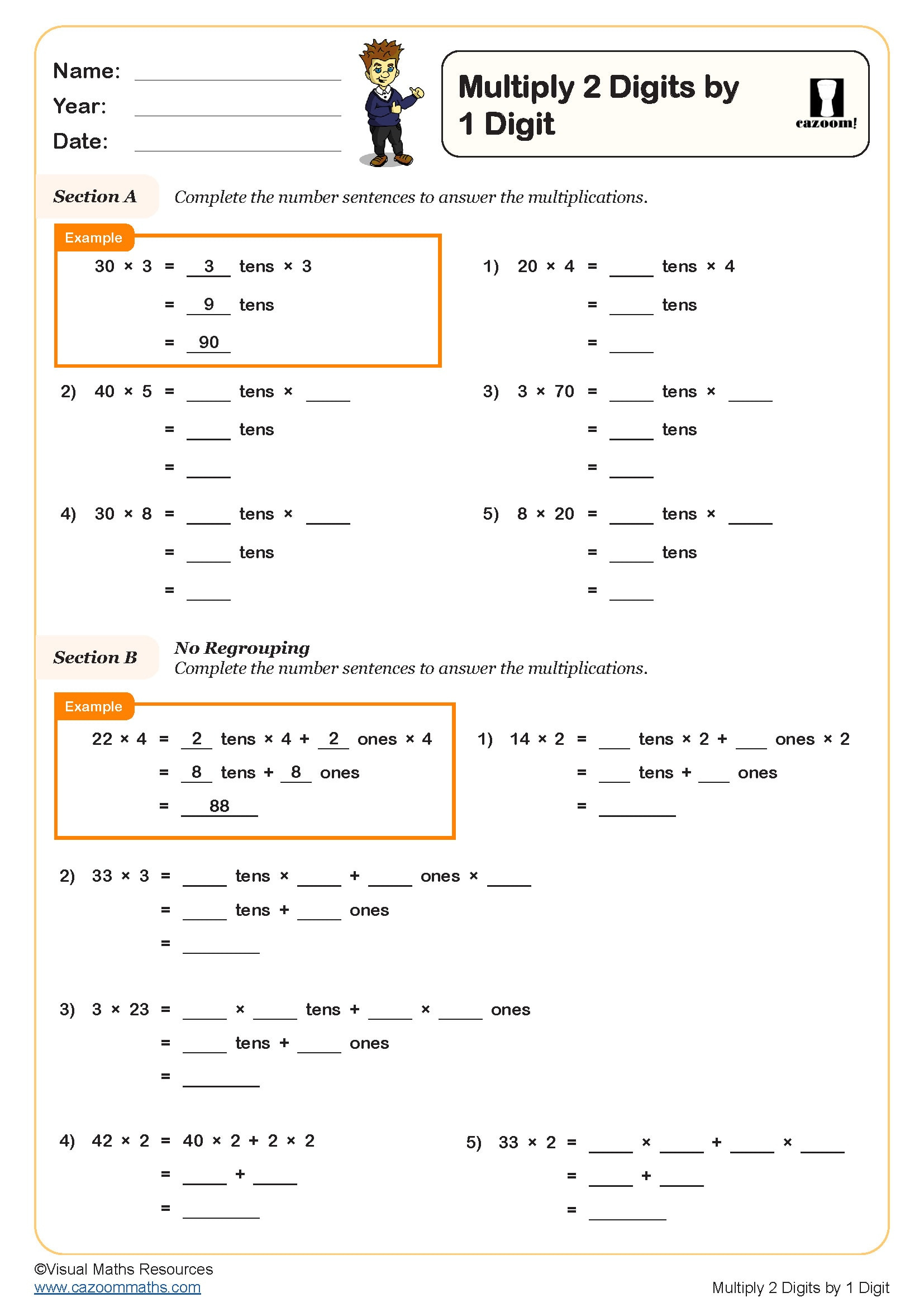 Multiply 2 Digits1 Digit Worksheet | Pdf Printable Number with regard to Multiplication 2 Digit By 1 Digit Worksheet