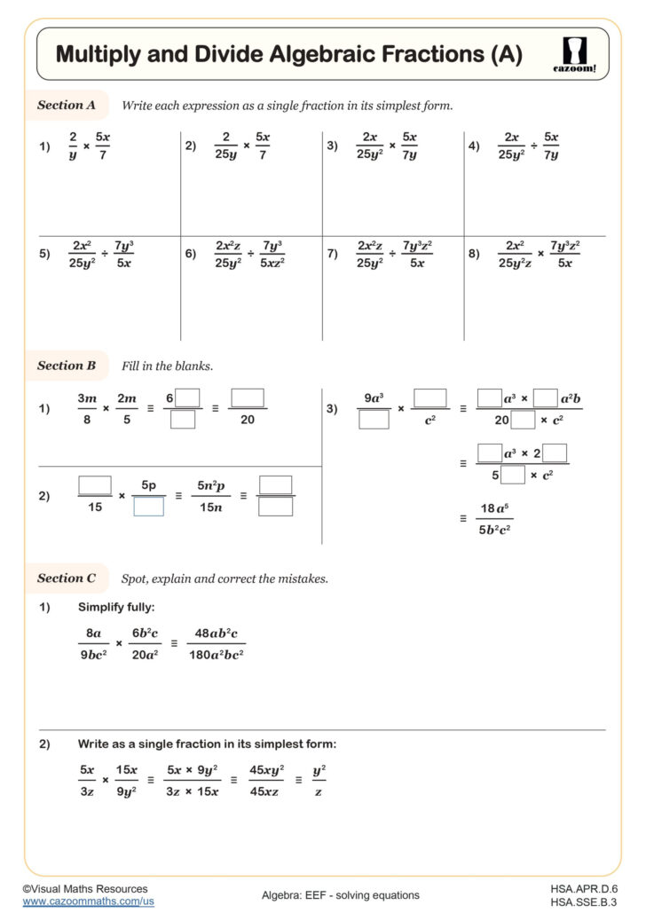 Multiplication and Division of Rational Numbers Worksheet