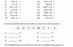Multiply And Divide Negative Numbers for Multiplication and Division with Integers Worksheets