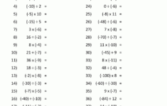 Multiply And Divide Negative Numbers with regard to Multiplication Of Positive And Negative Numbers Worksheet