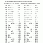 Multiply And Divide10 100 And 1000 Worksheets With Multiplication By 100 Worksheets