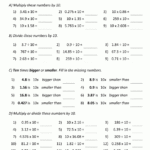 Multiply And Divide10 100 In Class 5 Multiplication And Division Worksheet
