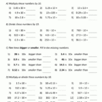 Multiply And Divide10 100 In Multiplication Division Decimals Worksheets