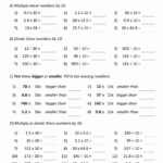 Multiply And Divide10 100 Intended For Multiplication With Decimals And Whole Numbers Worksheets