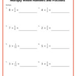 Multiply Fractions With Whole Numbers For Multiplication Of Fractions By Whole Numbers Worksheets