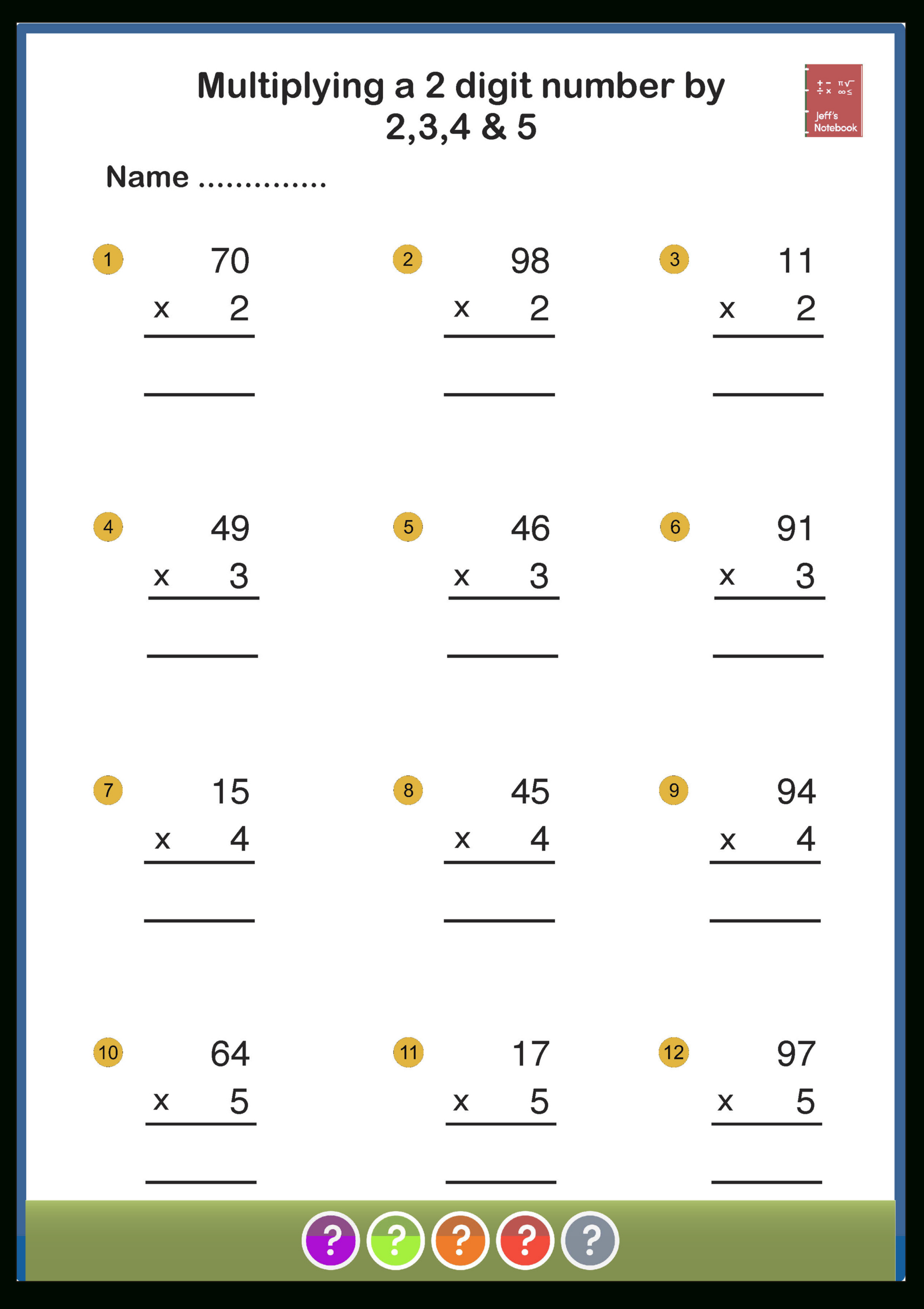 Multiply Multi-Digit Whole Numbers1-Digit Numbers | Teaching regarding Multiplication 2 By 1 Digit Worksheet