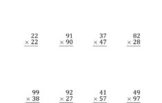 Multiplying 2-Digit2-Digit Numbers (Large Print) With Period pertaining to Math Drills Com Multiplication Worksheets