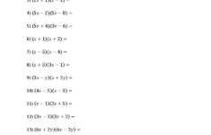 Multiplying Binomials Worksheets pertaining to Multiplication of Polynomials Worksheet